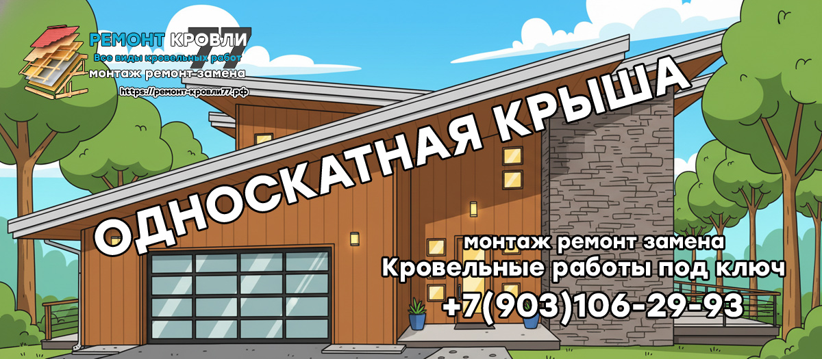 Монтаж односкатной крыши в Чехове и Чеховском районе недорого под ключ