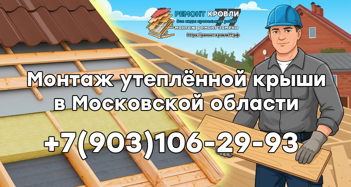 Монтаж утеплённой крыши под ключ в Чехове и Чеховском районе