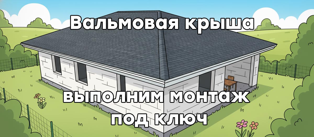 Монтаж вальмовой крыши под ключ в Чехове и Чеховском районе